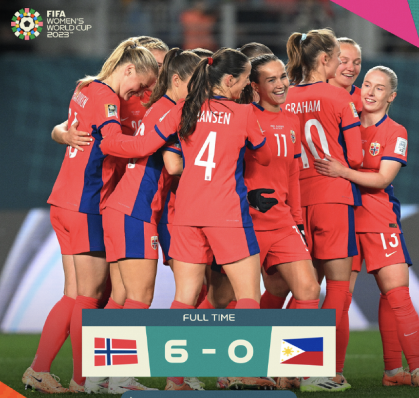 包含挪威女足小组赛告捷，晋级前景大的词条